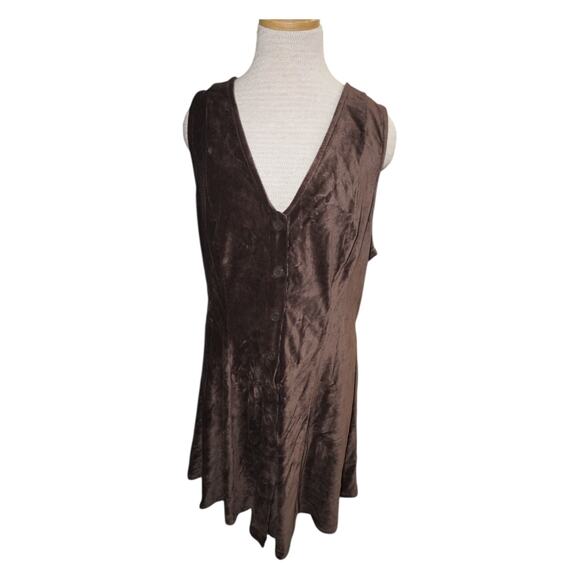 Thorn & Fable Brown Corduroy Button Front Tank Dress Plus Size 2 NWT - Picture 5 of 9